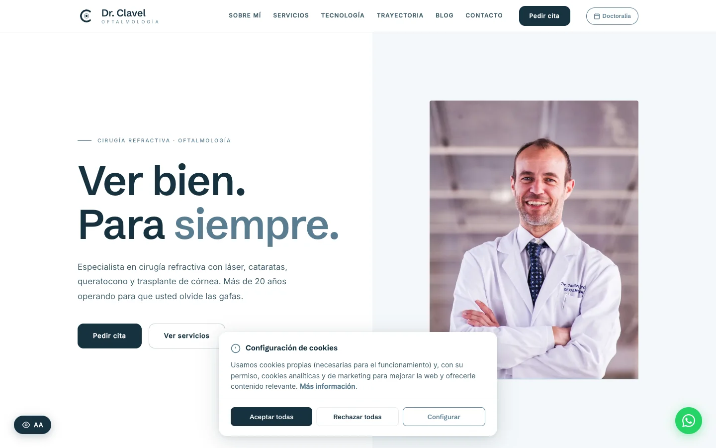 Dr. Clavel's website, designed by First Day Online